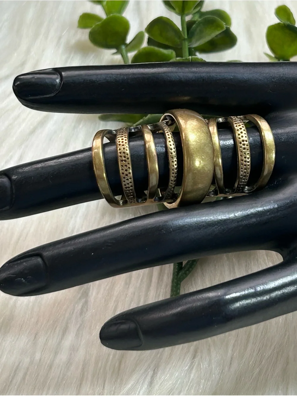 Open statement Brass tone ring
